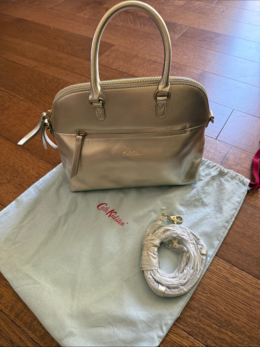 Cath Kidston Metallic Gold Dome-Top Satchel
